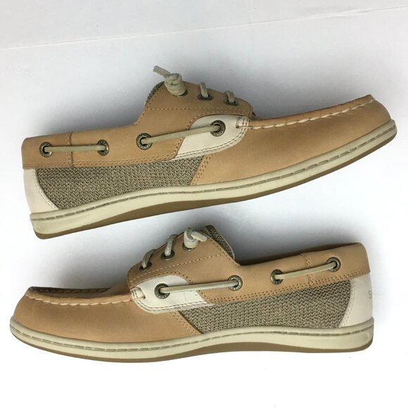 Sperry Women's Tan Leather Songfish Boat Shoes Nautical Casual size 7.5 - Picture 10 of 10